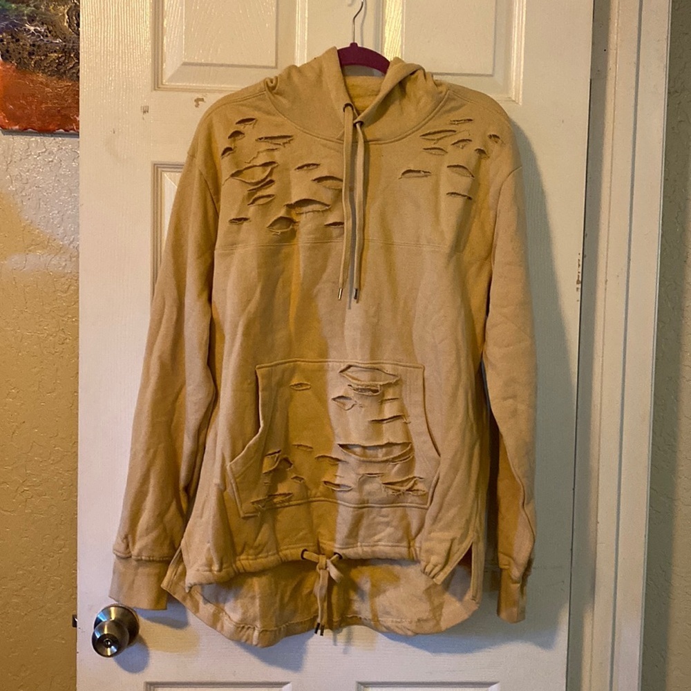 Rebel Minds distressed soft yellow hoodie 2XL. NWTs. T107